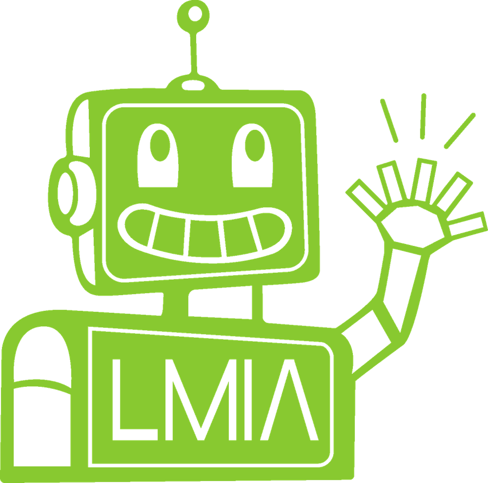 LMIA, robot mascota del Laboratorio de Inteligencia Artificial de Mar Chiquita, saludando